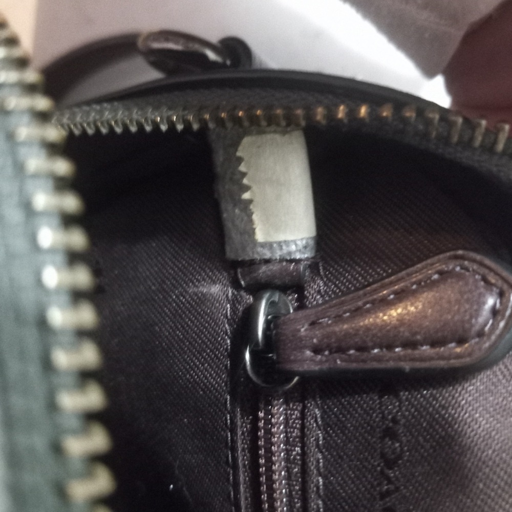 Coach Metallic Signature Embossed Leather Camera Bag - Picture 14 of 15